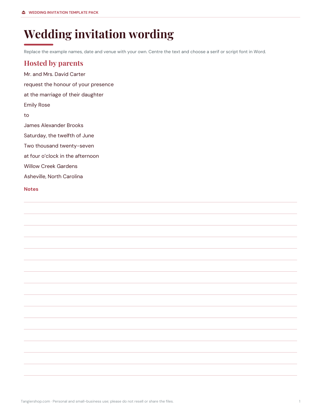 Preview of the first page of Editable wording (DOCX/PDF)
